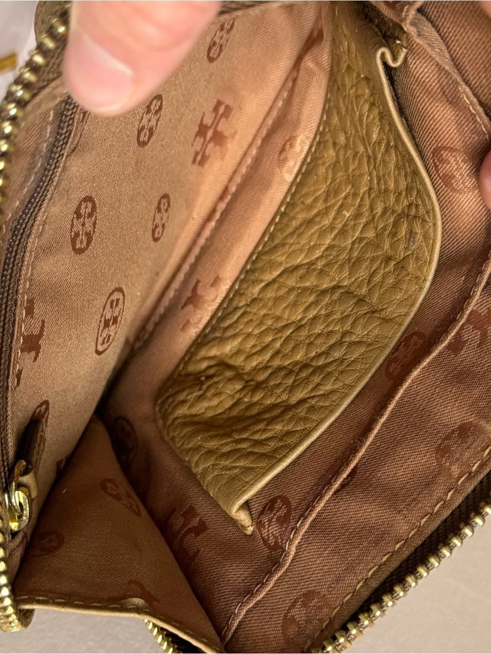 Tory Burch brown pebbled